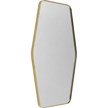 Wall Mirror Shape Hexagon Brass 64x95cm