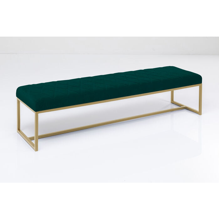 Bench Smart Velvet Dark Green Brass 150cm