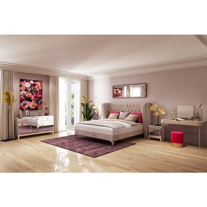 Boxspring Bed Benito Moon Cream 180x200cm