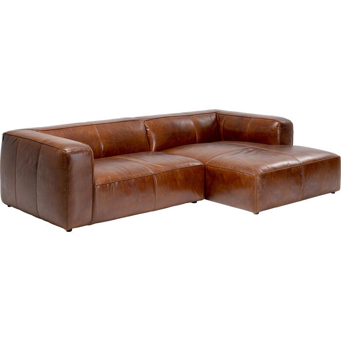 Corner Sofa Cubetto Leather Brown