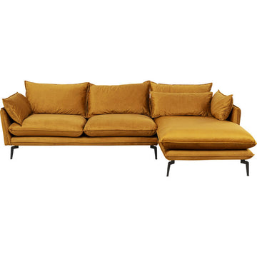 Corner Sofa Monza Right Velvet Curry 296cm