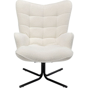 Swivel Armchair Oscar Boucle Cream