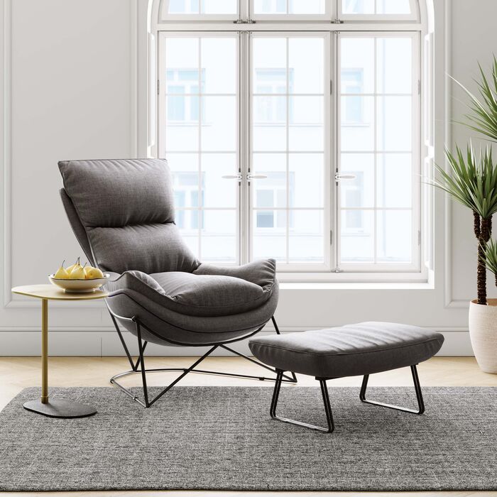 Armchair with Stool Snuggle Grey (2/part)
