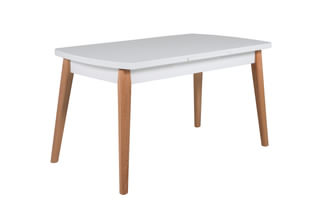 VL Magda Dining Table Extending 1800 - White Top Oak Leg