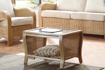 De Arepo Light Oak Cane Coffee Table