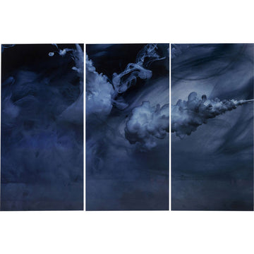 Picture Glass Triptychon Clouds 160x240cm (3/Set)