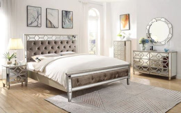 VL Rosa 4ft6 Panelled Double Bed Silver