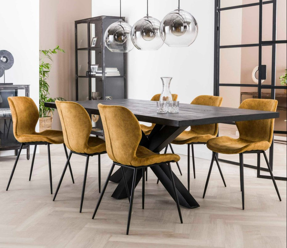ZI Chair golden velvet round tube