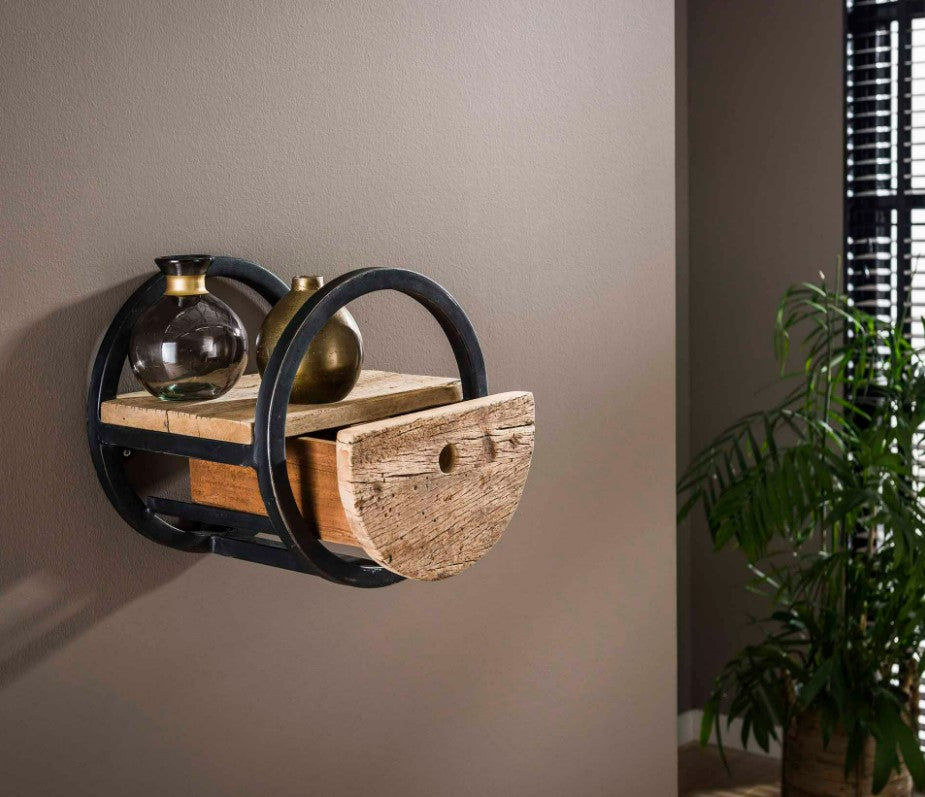ZI Wall shelf circular Ø30 with drawer