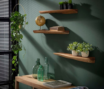 ZI Wall shelf live edge 60cm set/3