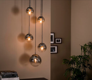 ZI Hanging lamp 5L bubble shaded stepped