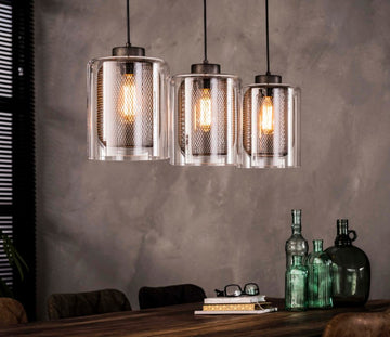 ZI Hanging lamp 3xØ20 grid-glass