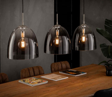 ZI Hanging lamp 3xØ33 shaded oval glass