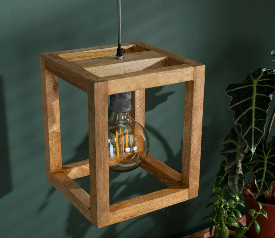 ZI Hanging lamp 1x wooden frame