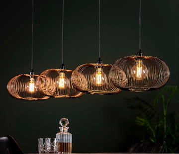 ZI Hanging lamp 4x Ø35 disk wire copper twist