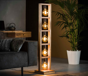ZI Floor lamp 5L modulo wooden frame