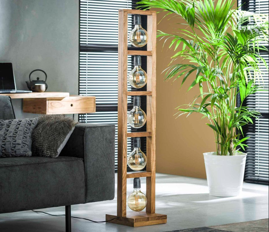 ZI Floor lamp 5L modulo wooden frame