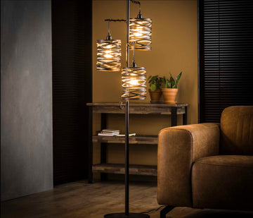 ZI Floor lamp 3L spindle, slate grey