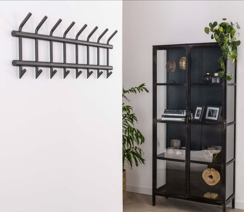 ZI Coat rack with 8 hooks wide round tube