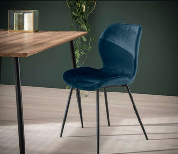 ZI Aria Chair velvet blue round tube VPE4