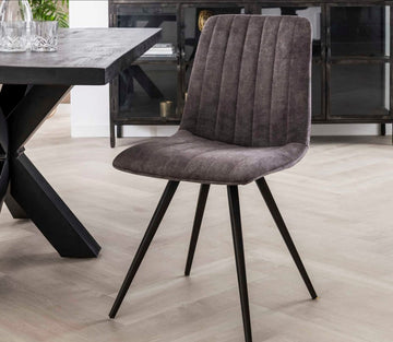 ZI Chair Grey velvet straight stitch VPE4