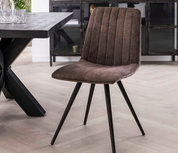 ZI Chair Taupe velvet straight stitch VPE4