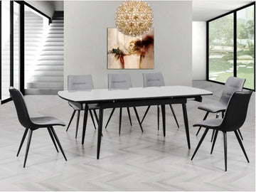 AM Cassino160cm Ext D Set Grey KD