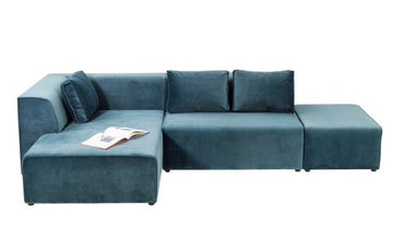 Corner Sofa Infinity Velvet Ocean Left