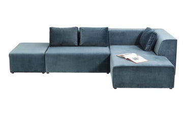 Corner Sofa Infinity Velvet Ocean Right