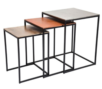 Side Table Loft Square Vintage 41x41 (3/Set)