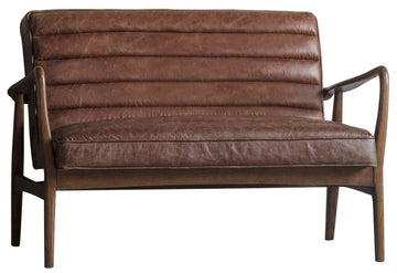 GA Datsun 2 Seater Sofa Vintage Brown Leather