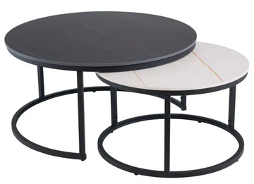 WOF Ferrante Black/White Round Coffee Table