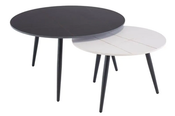 WOF Luna Matt/Black with Gold Veining Coffee Table