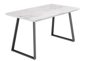 WOF Waverly White Marble/Grey Leg 1.4M Dining Table