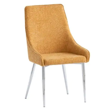 WOF Rhone Mustard Textured Fabric Dining Chair