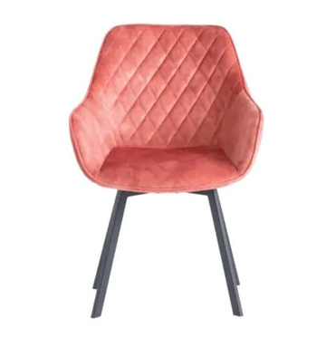 WOF Viola Pink Velvet 360 Swivel Dining Chair