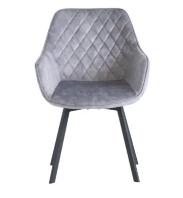 WOF Viola Silver Velvet 360 Swivel Dining Chair