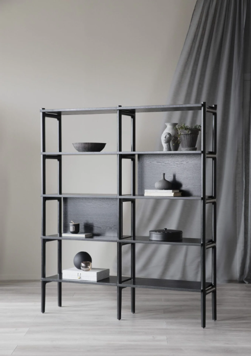 ROWICO Holton book shelf high 140x166 black oak
