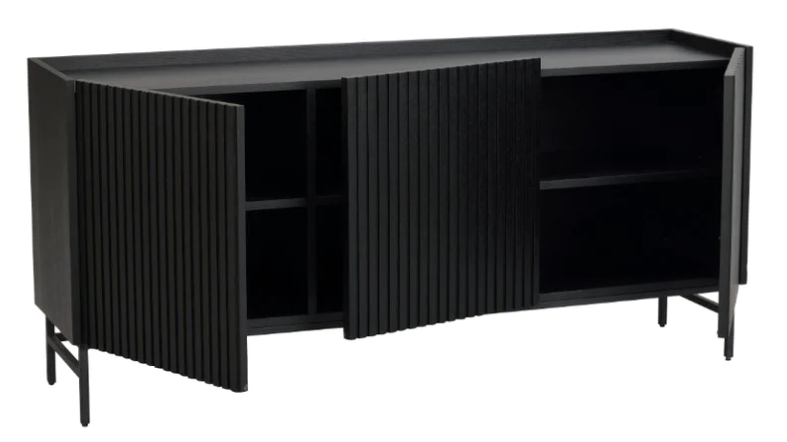 RO Halifax sideboard 160 black oak/black metal