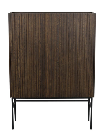 RO Halifax cabinet 100 brown oak/black metal