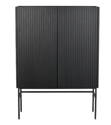 RO Halifax cabinet 100 black oak/black metal