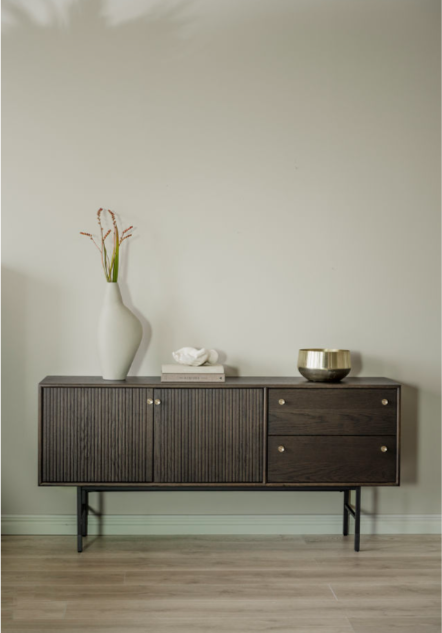 ROWICO Clearbrook sideboard 160 brown oak/black metal