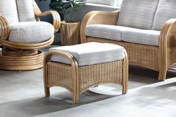 De Nirut Light Oak Cane Footstool