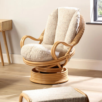 De Arepo Light Oak Deluxe Swivel Rocker Chair