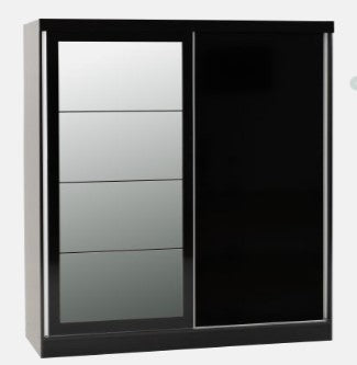 Nevada Black Two Sliding Door Wardrobe