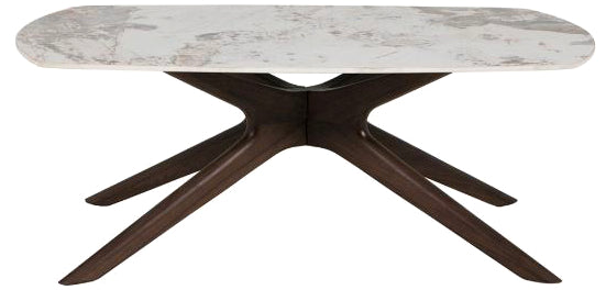 Ar Walnut & Ceramic Coffee Table Brown