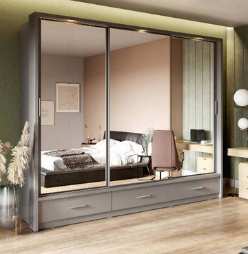 Delta Large Sliderobe 2.5m - Grey
