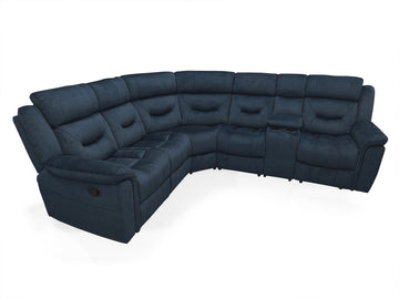 VL Dudley Corner Group Recliner - Blue (4 Pcs) (Nett)