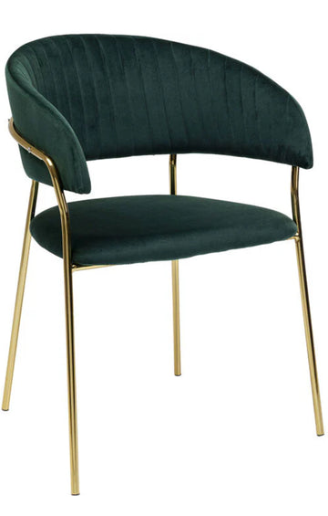Chair with Armrest Belle Velvet Green