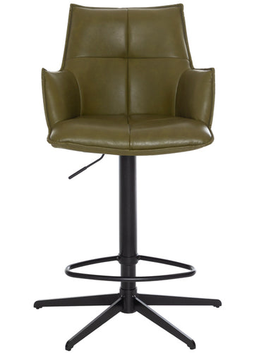 Halo Counter Stool – Green PU Leather